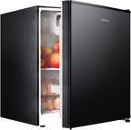Upstreman 1.6 Cu.ft Single Door Mini Fridge with Freezer, Small Compact Refrigerator with Reversible Door for Apartment Dorm Office Bedroom RV, FR16 Black