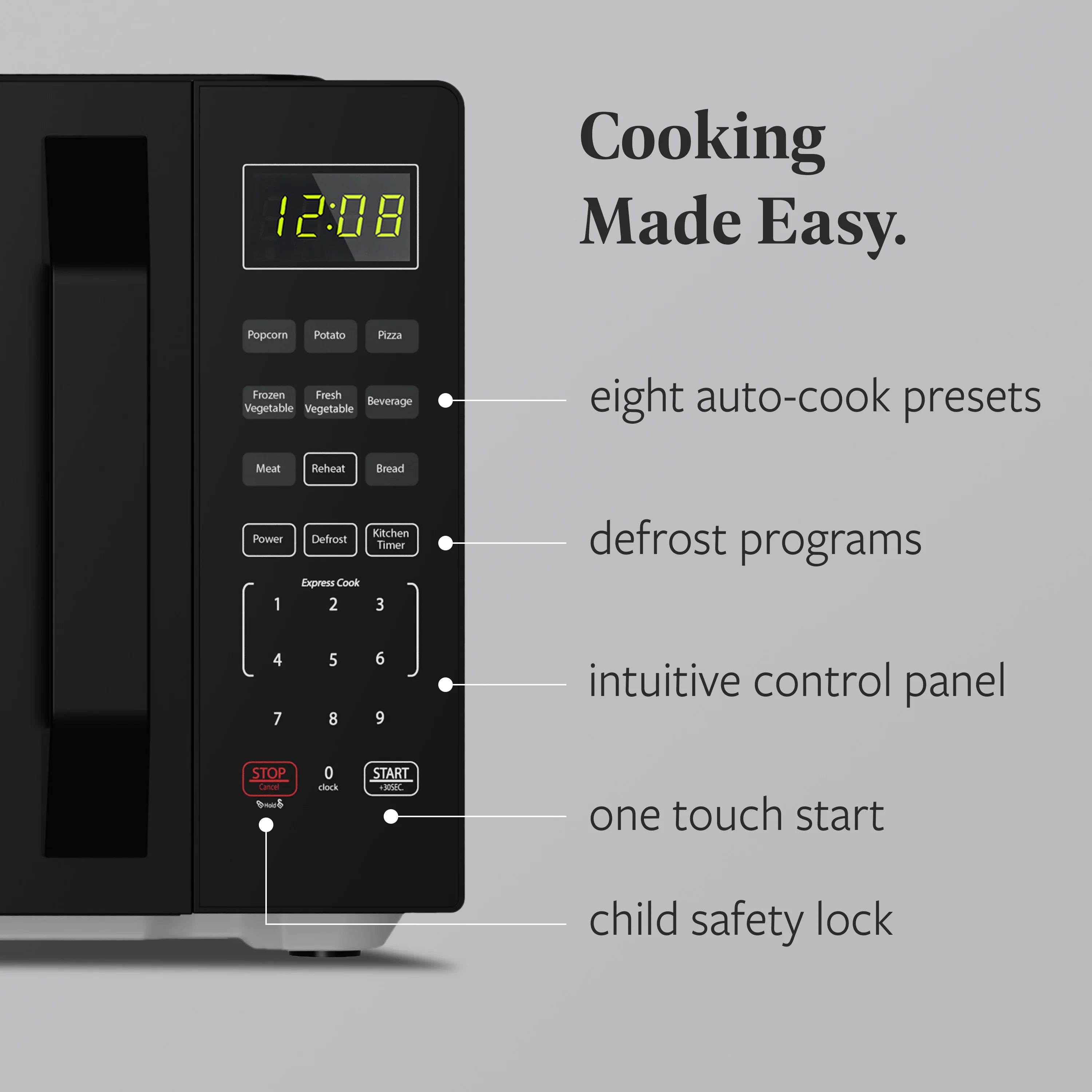 Farberware 1.1 Cu. Ft. 1000-Watt Compact Microwave Oven, Black