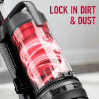 Hoover Rewind Pet Bagless Upright Vacuum Cleaner, Pet Friendly, Automatic Cord Rewind, Multi-Surface and Above Floor Cleaning, UH77410V, Gray & Red