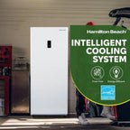 Hamilton Beach 17 cu. ft. Convertible Freezer Refrigerator, Upright Fridge Freezer with Electronic Temperature Control, Energy Efficient White Convertible Fridge - HBFRF1798, White