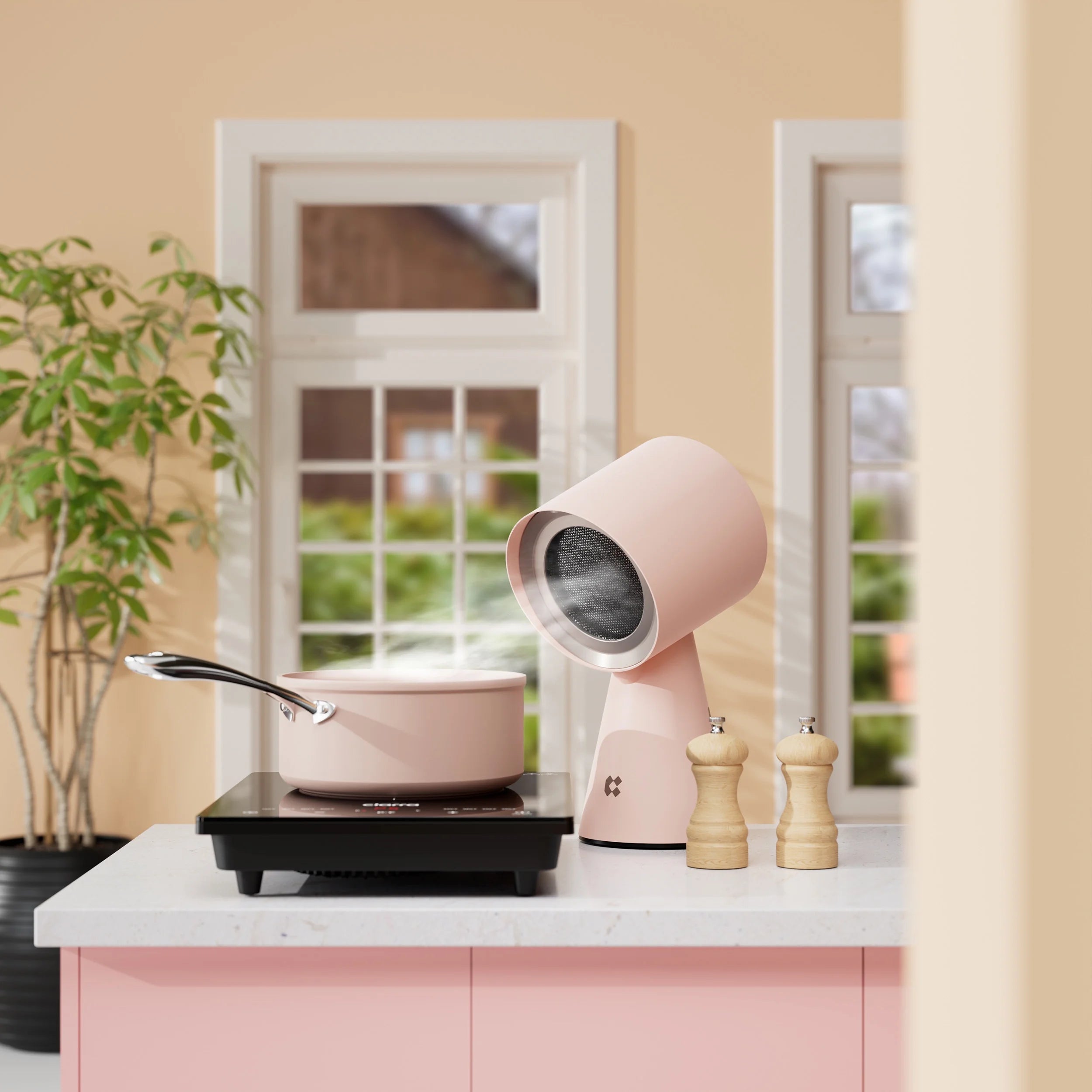 Ciarra HOOD TO GO Portable Mini Desktop Range Hood, Sakura Candy
