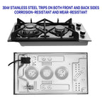 Eascookchef 2 Burners Gas Cooktop Electric Stove Oven 12 inch NG/LP Gas Stainless Flame-Out Proof