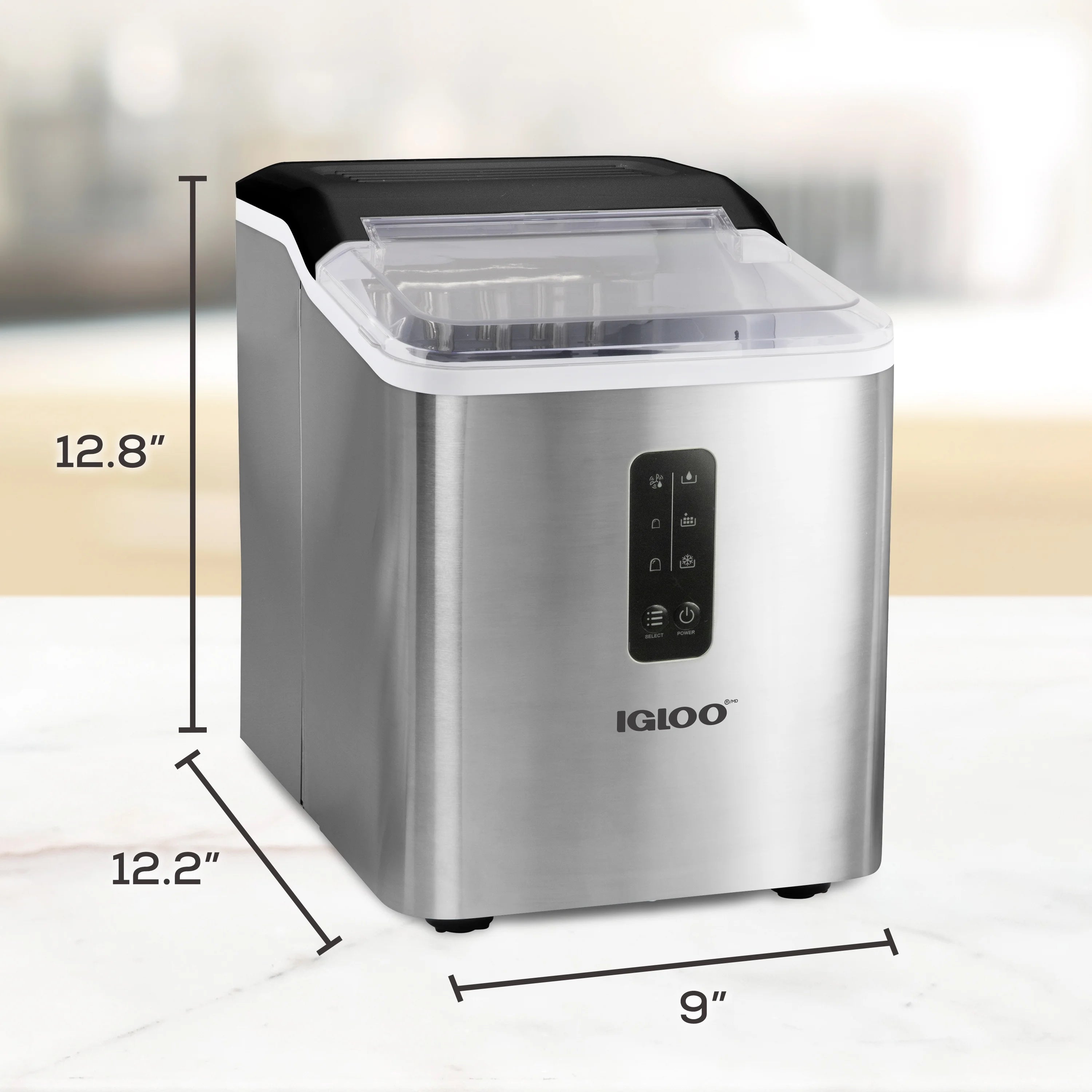 Igloo Automatic Ice Machine Self Cleaning Countertop Ice Maker for Water Bottle & Drinks, Aqua