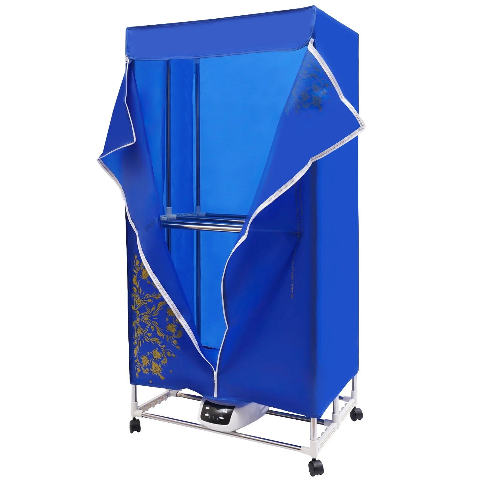 Clothes Dryer Portable Travel Dryer Machine Portable Dryer for Apartments New Generation Electric Clothes Drying Blue 2 Layers for Families Apartments Campers Student Dormitories
