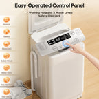 Auertech 18lbs Portable Washing Machine, Fully Automatic Portable Washer with LED Display,Washer & Dryer Combo, 7 Wash Cycles, 4 Water Levels
