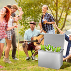 Towallmark Deep Chest Freezer,Mini Upright Small Freezerfor Outdoor Kitchen Patio Ice Bar,Silver