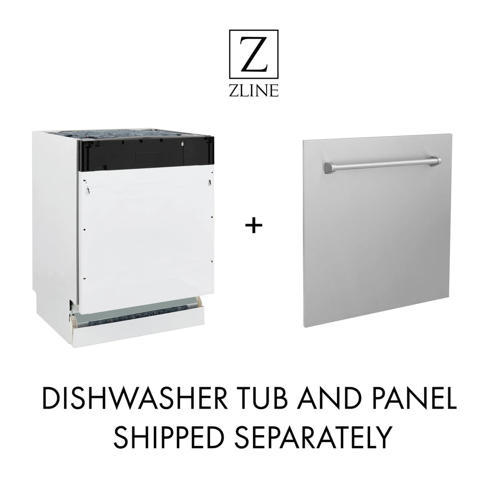 ZLINE 24 in. Top Control Dishwasher with Stainless Steel Tub and Modern Style Handle, 52dBa (DW-24)