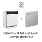 ZLINE 24 in. Top Control Dishwasher with Stainless Steel Tub and Modern Style Handle, 52dBa (DW-24)