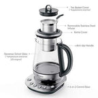 BUYDEEM Electric Tea Maker with Removable Infuser, Stainless Steel & German Schott Glass Kettle, Auto Keep Warm, 1.2L