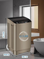 17.7 lbs Full Automatic Washing Machine with LED Display Compact Washing Machine with Drain Dump, 10 Wash Programs and 8 Water Levels Ideal for Dorms, Apartments, Grey