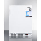 ADA compliant built-in undercounter vaccine all-freezer with digital thermostat, temperature alarm, hospital grade cord, self-closing door, and front lock