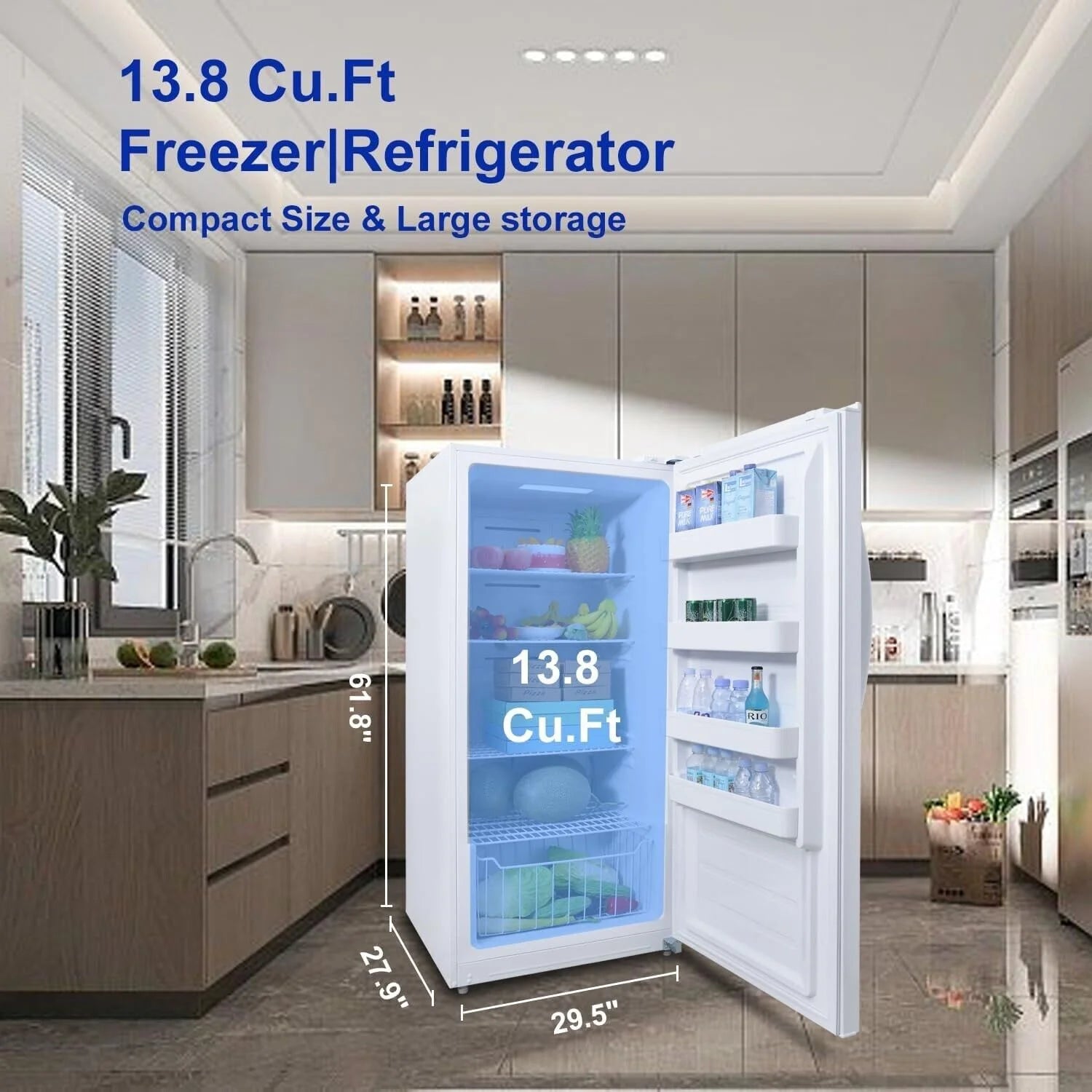 SMAD 13.8 Cu ft Dual Mode Digital Control Convertible Uprigh Freezer/Refrigerator