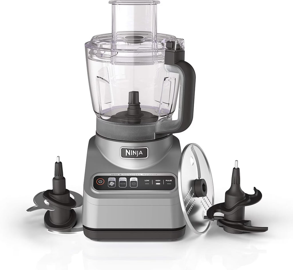 Restored Ninja BN600 Professional Plus Food Processor, 850 Watts, 3 Functions for Chopping, Slicing & Dough with 9-Cup Processor Bowl, 3 Blades, Food Chute & Pusher, Silver (Refurbished)