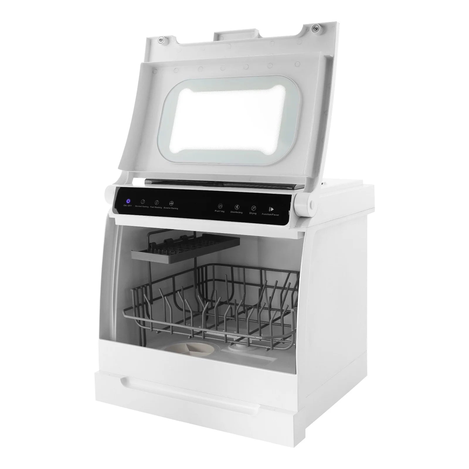 User-Friendly Dishwasher, Touchscreen Control with Visual Window, Top-Load Design with Sunken Handle, Easy for Elderly Users