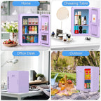 Advwin 22L Mini Fridge Cooler, Compact Personal Refrigerators for Skincare, Beverage, Purple