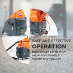 Commercial Heated Carpet Extractor Machine, Dual-Tank, 1000W Vacuum, 160 PSI Pump, 149��F Water