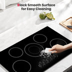 Gasland Chef 5 Burner Ceramic Cooktop,Mechanical Knob Control Electric Stove Top,240V