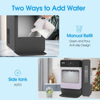 VECYS Nugget Ice Maker with Steel Trim, 33LBS/Day Self-Cleaning