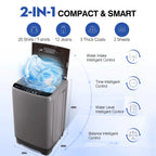 GGTB Portable Washing Machine for Apartments, 17.7 lbs Full Automatic Clothes Washer Machine,1.9 Cu.ft Top Load Washer with 10 Wash Programs/8 Water Levels, Coffee Gold