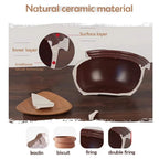 TIANJI Electric Claypot Crock Pot Stew Pot Rice Cooker Ceramic Soup Porridge Maker 3L,24h Pre-set