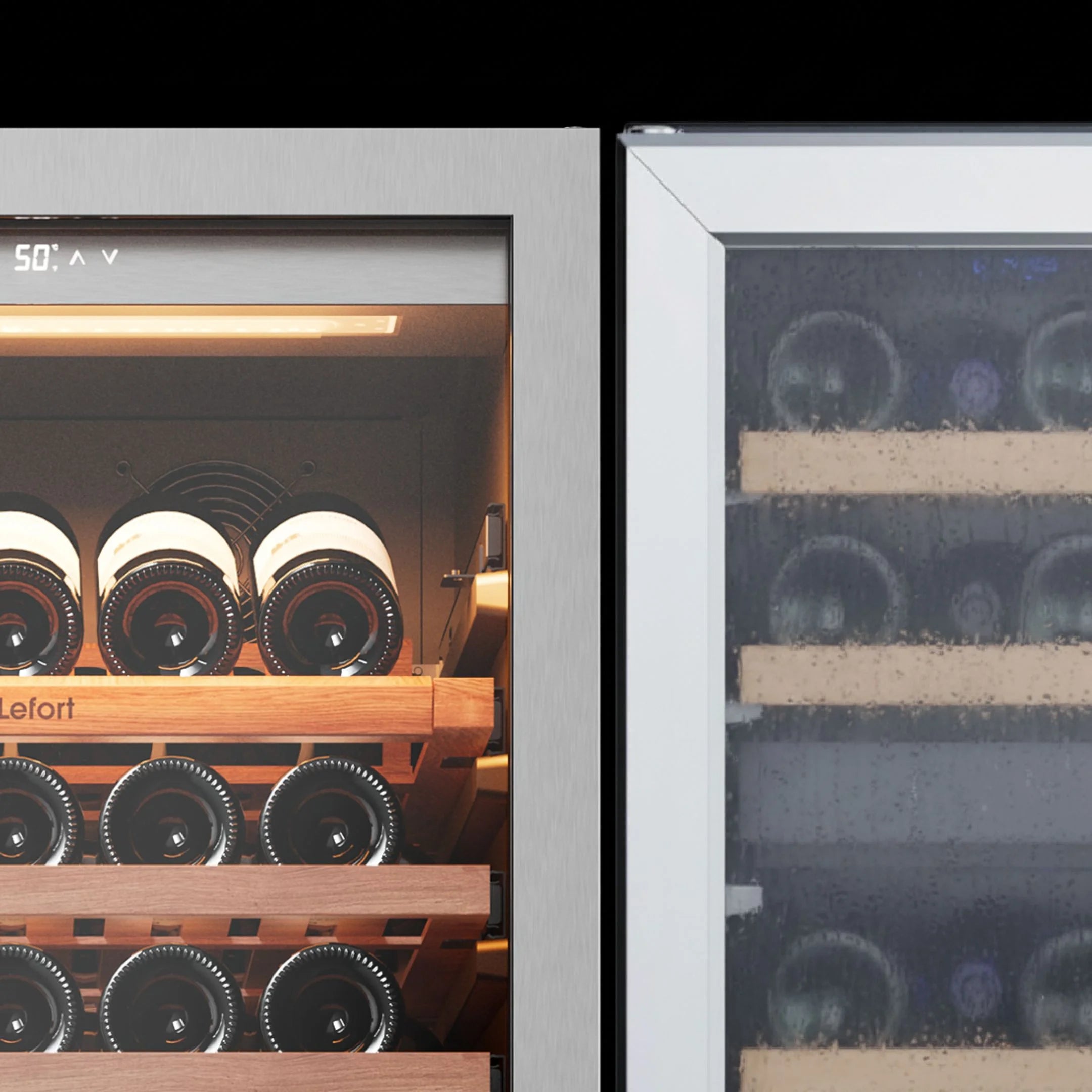 Ca'Lefort 24 inch 166-Bottle Wine Cooler Refrigerator???Freestanding/Built-In??? Dual Zone 3-Color LED Lighting ??? for Home, Bar & Office