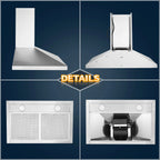 Wall Mount Range Hood 30 inch Stainless Steel Stove Hood Ducted Ductless Vent Hood Touch Control