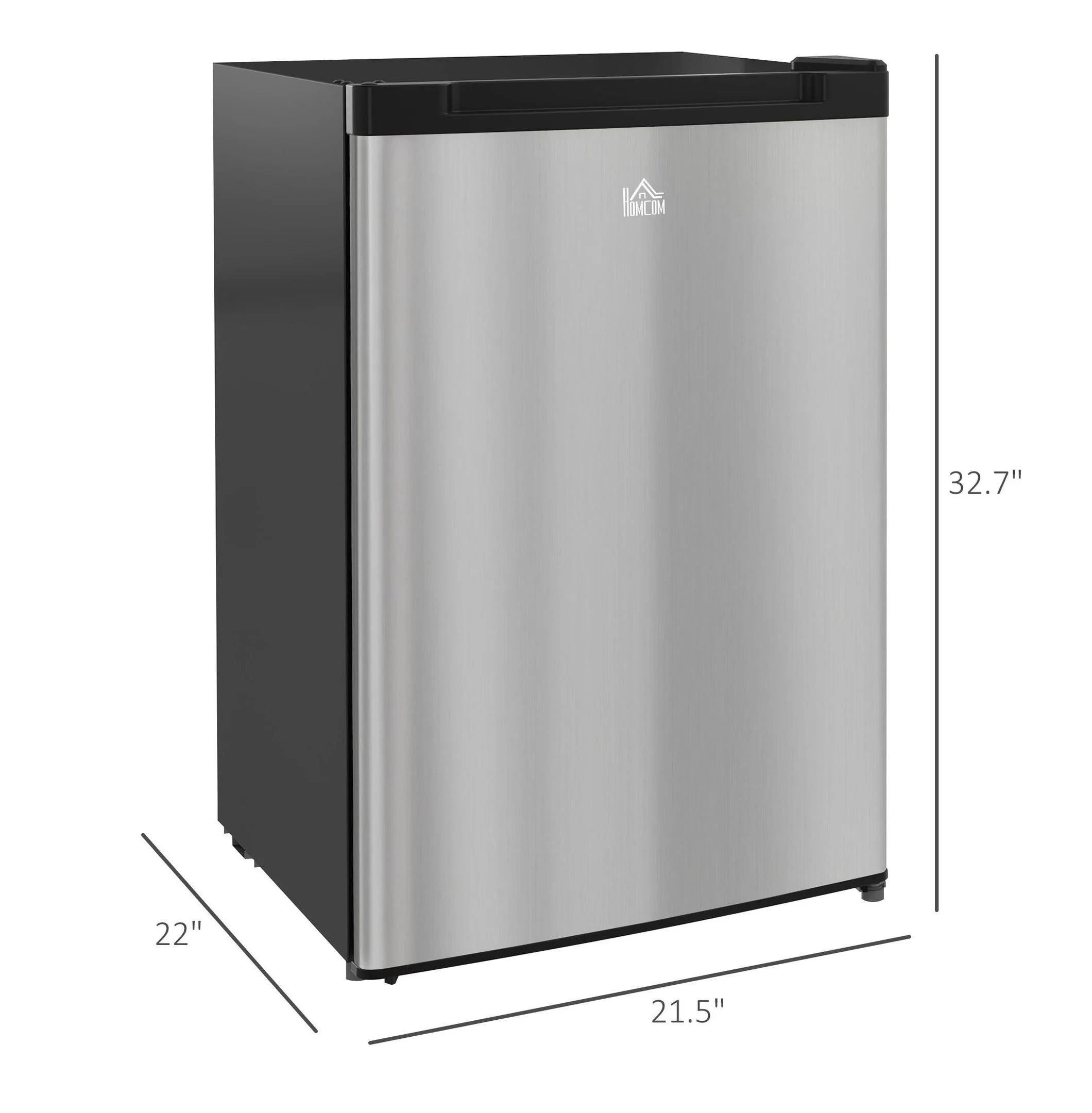 Compact Upright Freezer 3 Cu Ft - Adjustable Thermostat, Reversible Door, Mini Freezer for Apartment, Dorm, Office - Silver