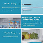 Galanz GLR10TBEEFR 10 Cf. Top Mount Refrigerator Retro Style