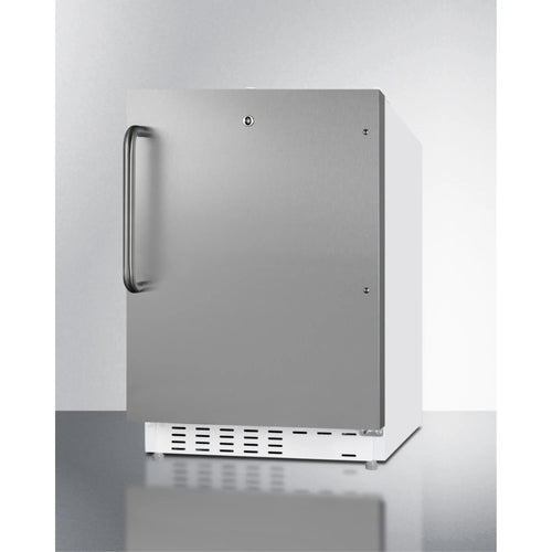 ADA compliant built-in or freestanding 20 Inches wide refrigerator-freezer for residential use with lock