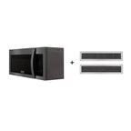 ZLINE 30" 1.5 cu. ft. Over the Range Microwave in Black Stainless Steel with Modern Handle and Set of 2 Charcoal Filters (MMWO-OTRCF-30-BS)