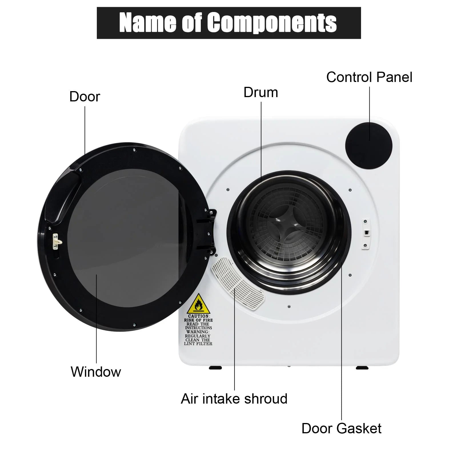 Zimtown 13.2lb Portable Compact High Efficiency Electric Dryer with Smart Controls