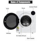 Zimtown Electric Tumble Laundry Dryer Stainless Steel Tub 13.2 lbs