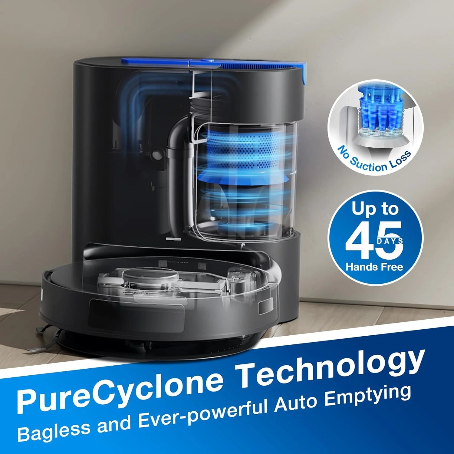 ECOVACS DEEBOT N20 PRO Robot Vacuum Cleaner and Mop,8000Pa Strong Suction, ZeroTangle Brush, Vibrating Mopping System, 300 Minutes Runtime