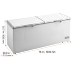KFFKFF 19.8 Cu.ft / 561 L Small Top-Open Chest Freezer 4 Detachable Baskets, 7-Speed?Temperature Control Removable Storage Basket, Freestanding 6 Wheels