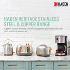 Haden Heritage 1.7 Liter Electric Kettle with 2 Slice Bread Toaster, White
