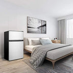 Mini Fridge With Freezer,3.2 Cu.Ft Compact Refrigerator,Mini Refrigerator With 2 Doors For Bedroom,Office,Kitchen,Apartment,Dorm(sliver)