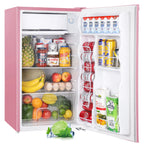 Upstreman 3.2 Cu.Ft. Mini Fridge with Freezer Single Door Small Refrigerator Adjustable Thermostat Compact Fridge with Reversible Door, Low Noise, BR321 Black