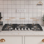 CASAINC 30" Recessed Natural Gas Cooktop with 5 Burners and Liquid Propane Conversion Kit, Stainless Steel