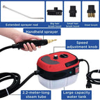 Versora Pro Car Steam Cleaner 2500w High-Temp Portable Machine, 6 Speeds Adjustable, With 3 Different Brush Heads, 1l Large Water Tank, For Home, Auto Detailing (Blue)