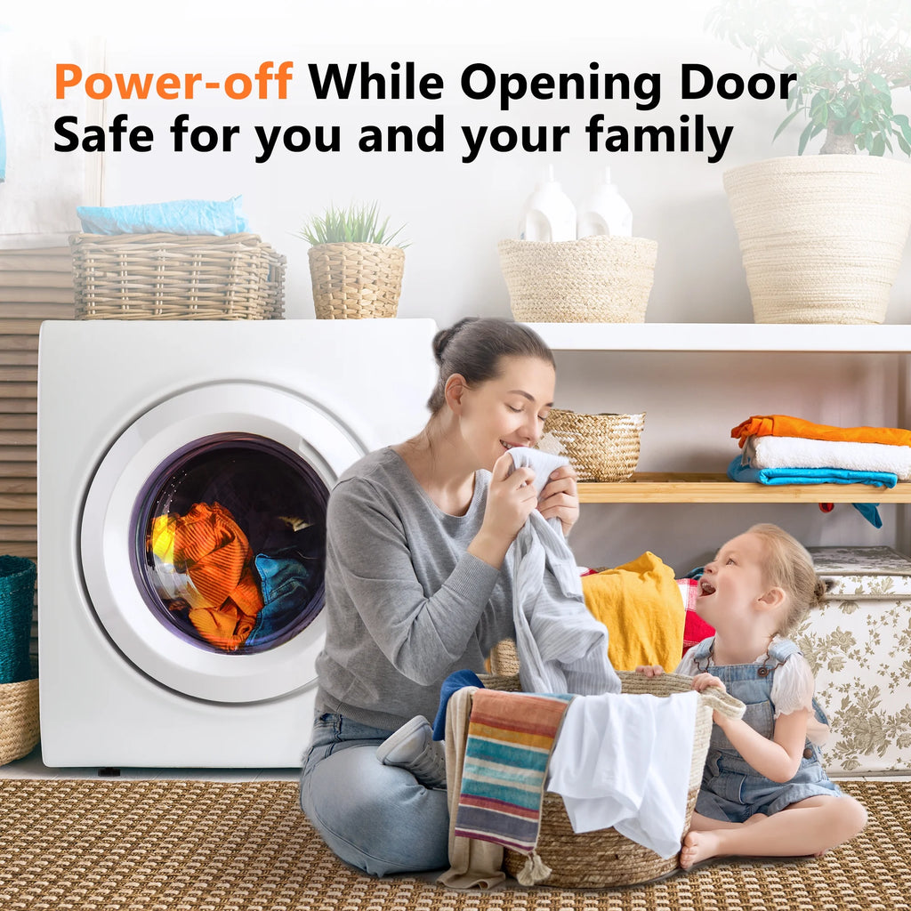 EUHOMY 1.5 Cu.Ft Portable Clothes Dryer 850W Front Load with 200 Minute Timer for Apartment Home DOE Certified, White