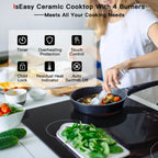 30 inch Electric Cooktop,4 Burner,Built-in,Ceramic Glass Stove Top,Touch Control