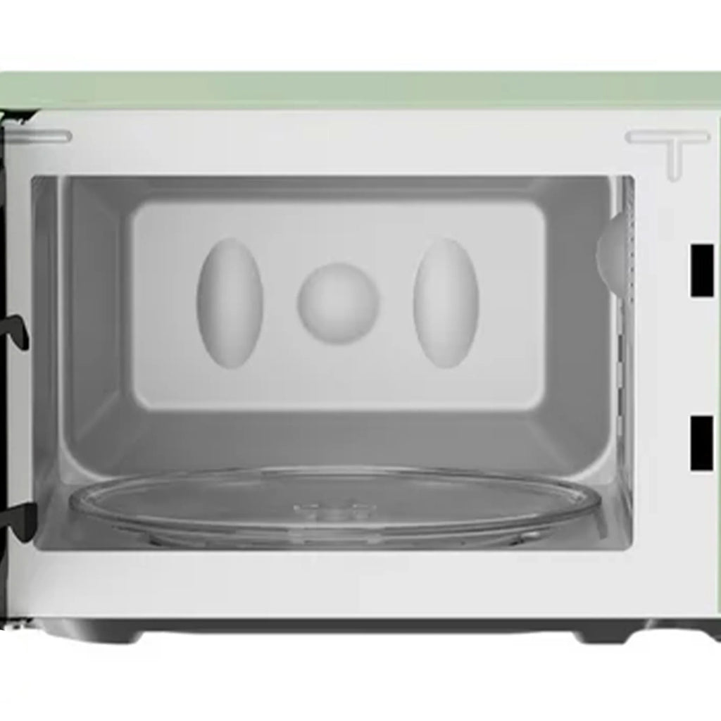Open Box Magic Chef 0.7 Cubic Feet 700 Watt Classic Retro Microwave, Green