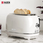 Haden Heritage 1.7 Liter Electric Kettle with 2 Slice Bread Toaster, White