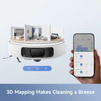 Mova E40 Ultra Robot Vacuum and Mop, 19,000Pa Suction, Extenable & Liftable Mop, All-in-One Station, Auto-Empty, Auto Washing & Hot Air Drying, 360��Obstacle Avoidance, App & Voice Control