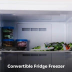 Hamilton Beach 17 cu. ft. Convertible Freezer Refrigerator, Upright Fridge Freezer with Electronic Temperature Control, Energy Efficient White Convertible Fridge - HBFRF1798, White