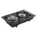 2 Burner Modern Gas Cooktop Gas Stove Top with 2 Burner Black 20.47*12.6 in