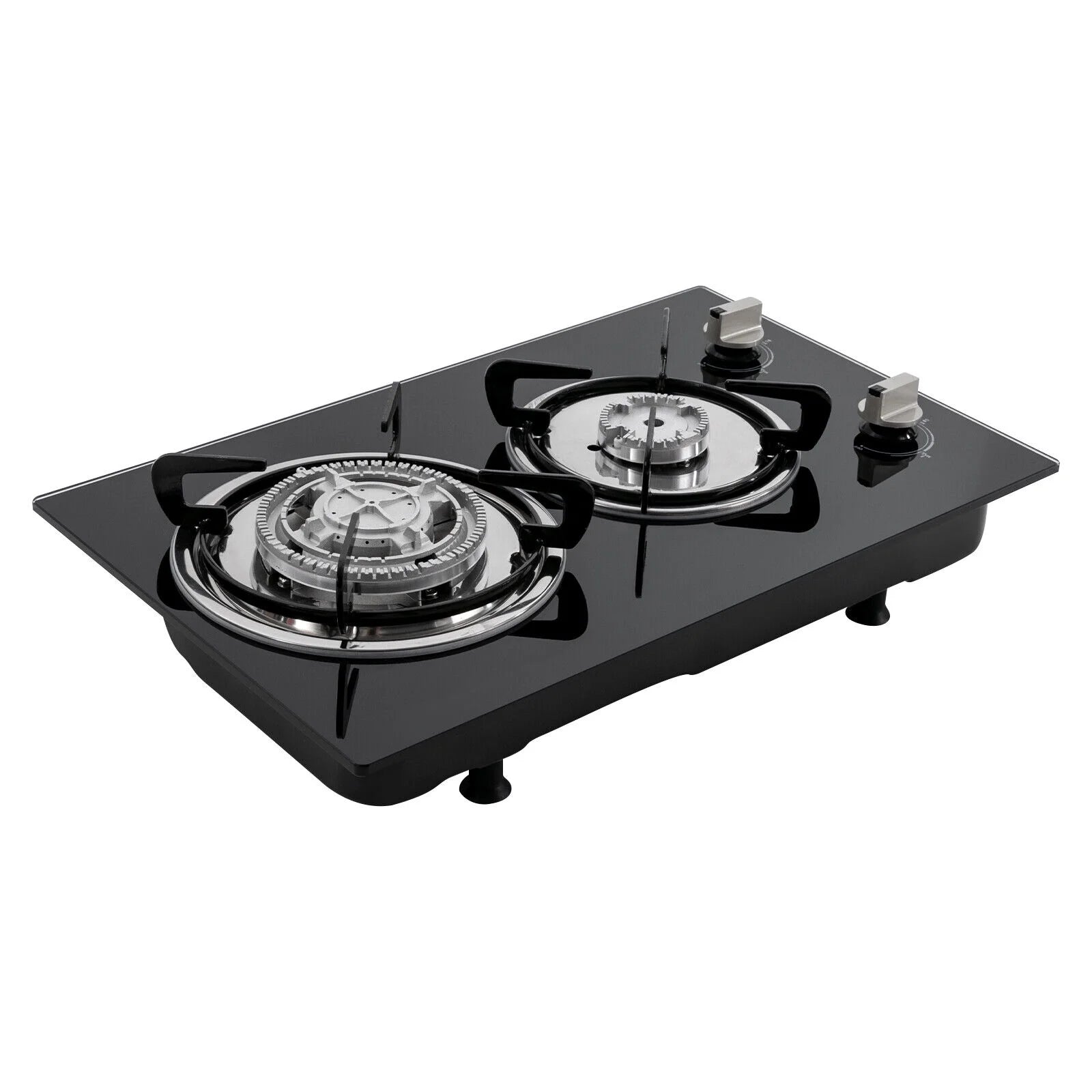 2 Burner Modern Gas Cooktop Gas Stove Top with 2 Burner Black 20.47*12.6 in