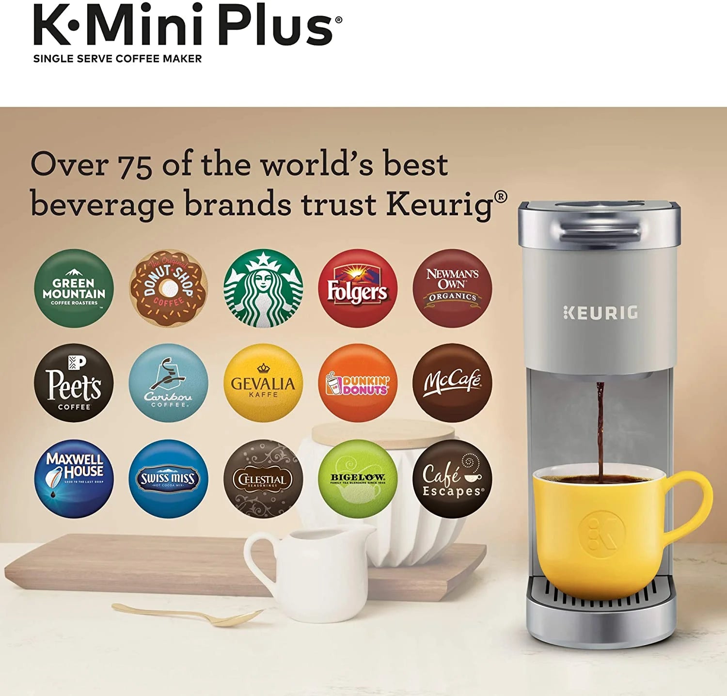Keurig K-Mini Plus Single Serve K-Cup Pod Coffee Maker - Studio Gray
