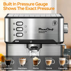 20 Bar Espresso Machine with Milk Frother, Single & Double Shot, ESE Pod Compatible, Removable Water Tank for Cappuccino, Latte, & Machiato for Home Barista