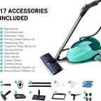 Nozzle, Separate Brushes for Ironing, Nylon, Glass, Carpet, Car, Metal, and Floor. Sleeves and Towel, Measuring Cup (Cyan)